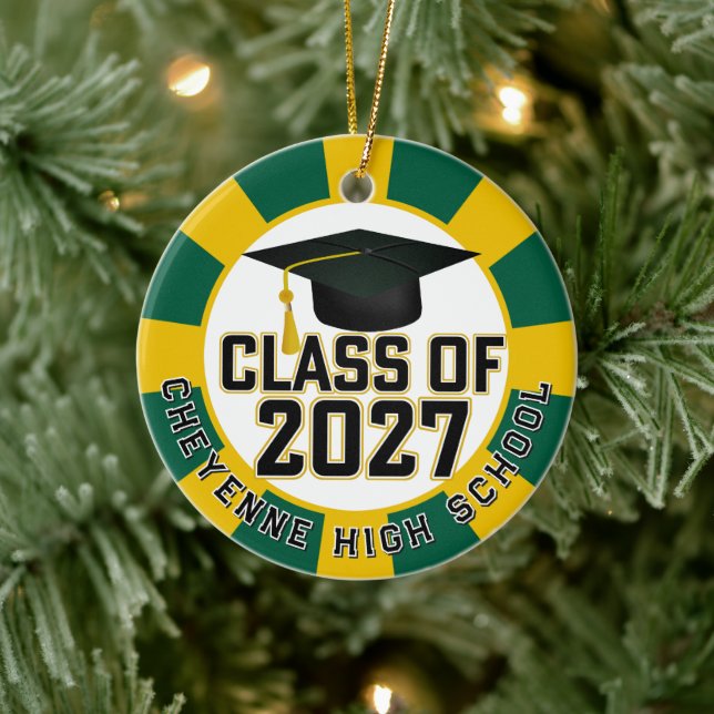 Letterman Klass 2027 Fotoexamen Julgransprydnad Keramik (Träd)
