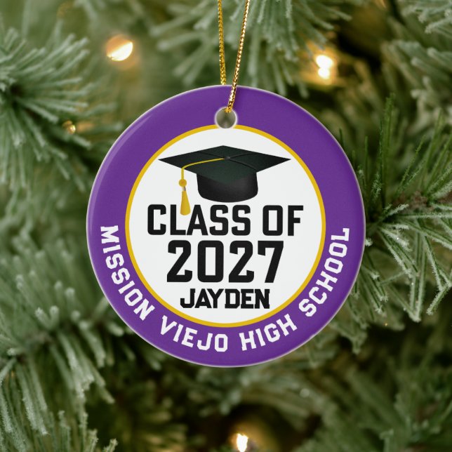 Letterman Klass 2027 Fotoexamen Julgransprydnad Keramik (Träd)