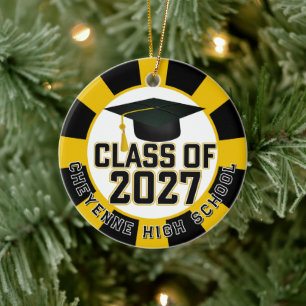 Letterman Klass 2027 Fotoexamen Julgransprydnad Keramik