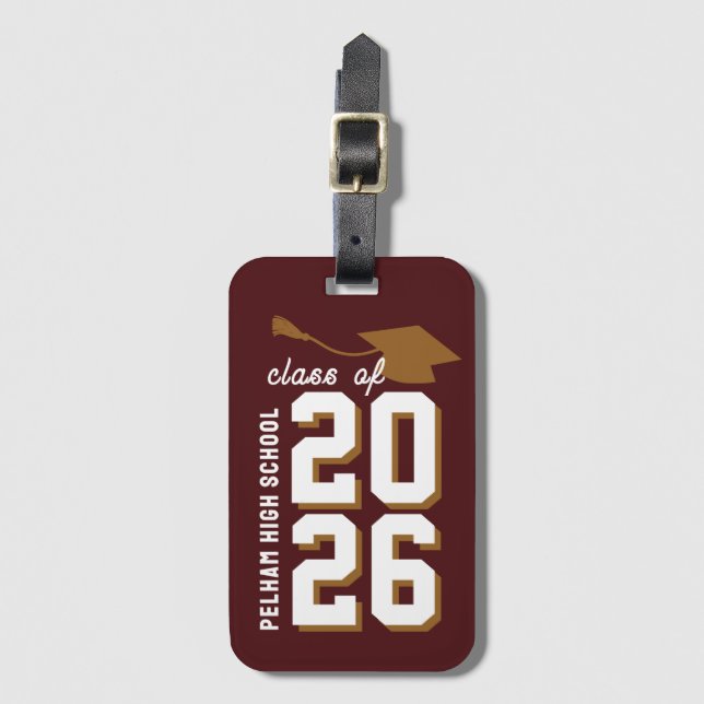 Letterman Skolfärger Examen Anpassningsbar  Bagagebricka (Framsida vertikal)