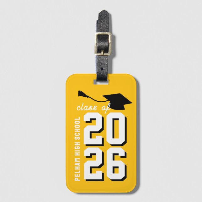 Letterman Skolfärger Examen Anpassningsbar  Bagagebricka (Framsida vertikal)