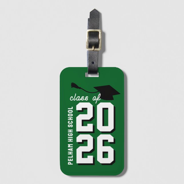 Letterman Skolfärger Examen Anpassningsbar  Bagagebricka (Framsida vertikal)