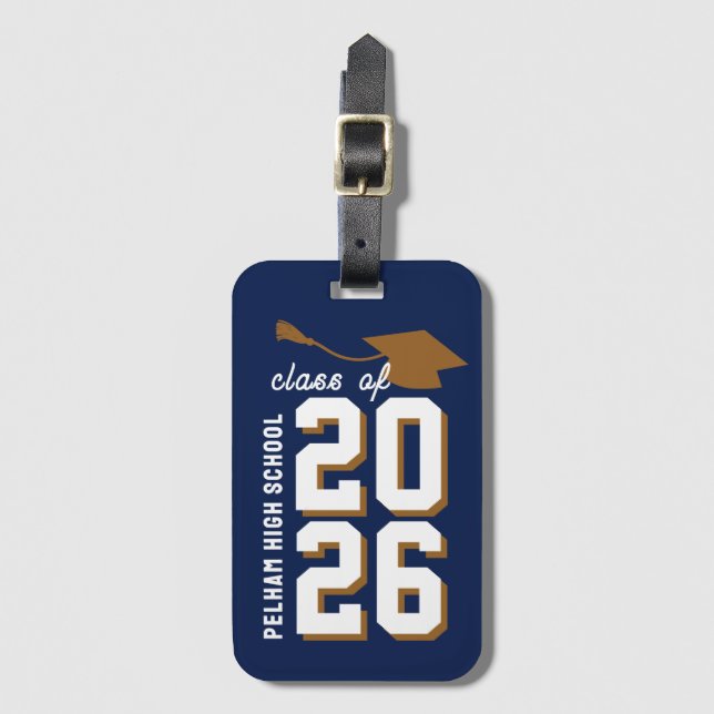 Letterman Skolfärger Examen Anpassningsbar  Bagagebricka (Framsida vertikal)