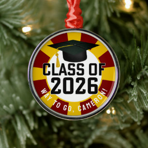 Lettermanklassen 2026 Studenten Julgransprydnad Metall