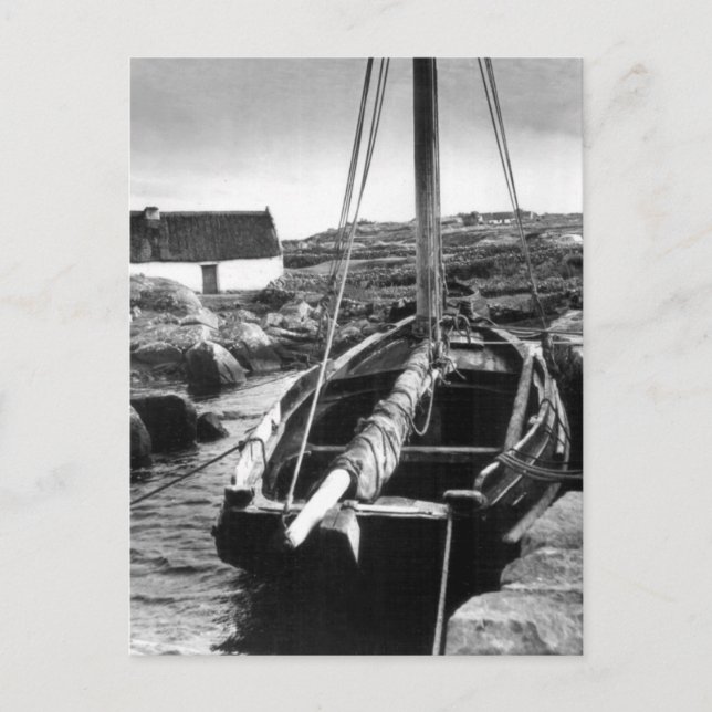 Lettermore Galway Irland Gammal fiske båt Vykort (Framsida)