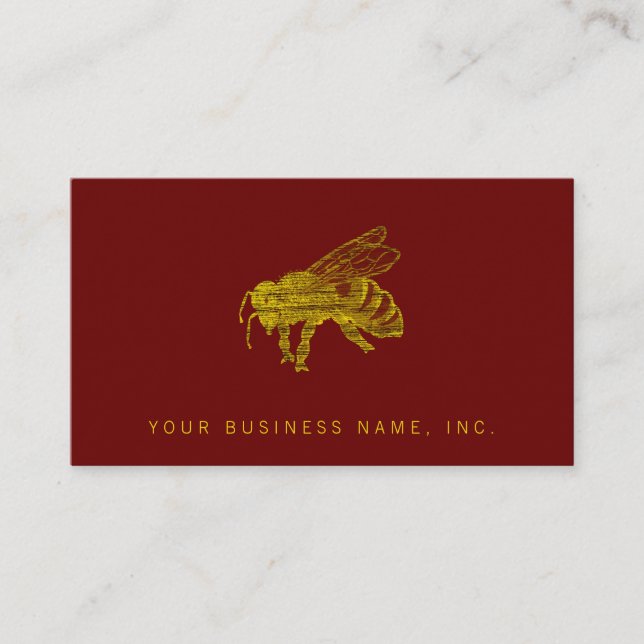 Letterpress Bee Visitkort (Framsida)