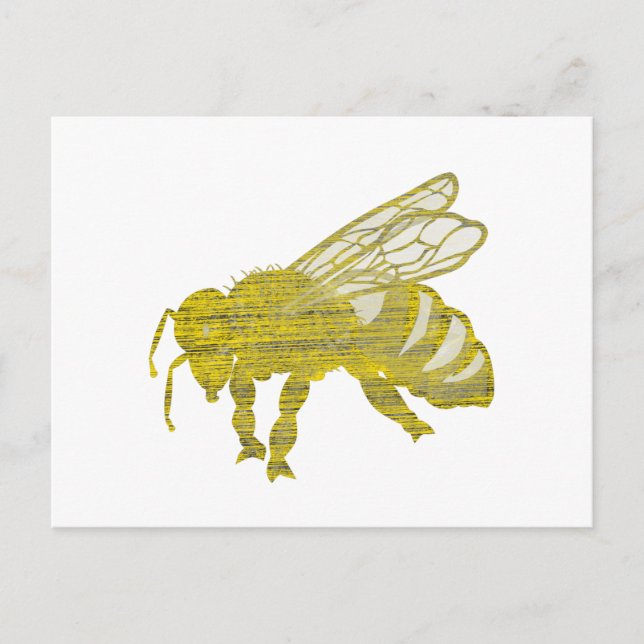 Letterpress Bee Vykort (Framsida)