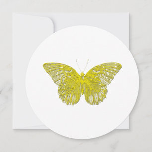 Letterpress Stil Butterfly Inbjudningar