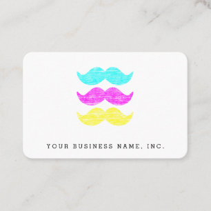 Letterpress Stil CMY Mustacher Euro Visitkort