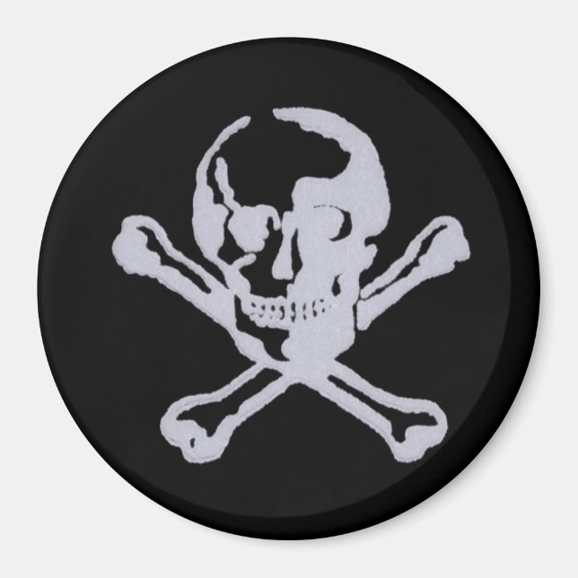 Letterpress Stil Jolly Roger Magnet (Framsidan)