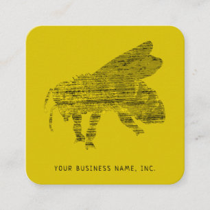 Letterpress Stil Retro Distress Bee Fyrkantigt Visitkort