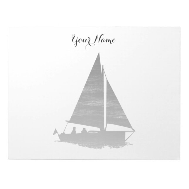 Letterpress Stil Sailboat Anteckningsblock (Framsida)