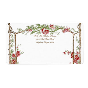 Letterpress Stil Vintage Faux Bois Trellis - Red Fraktsedel