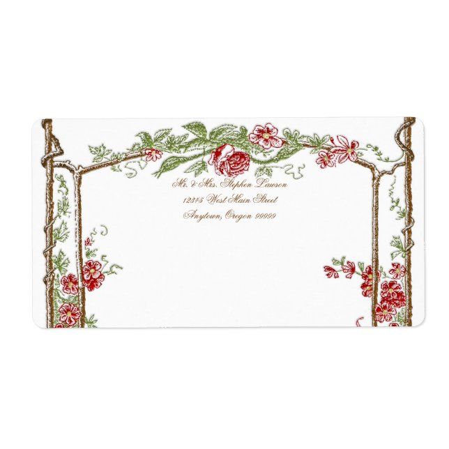 Letterpress Stil Vintage Faux Bois Trellis - Red Fraktsedel (Framsidan)