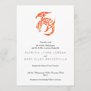 Letterpress Tribal Stil Dragon Inbjudningar