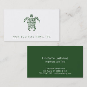 Letterpress Tribal Stil Turtle Affärskort Visitkort