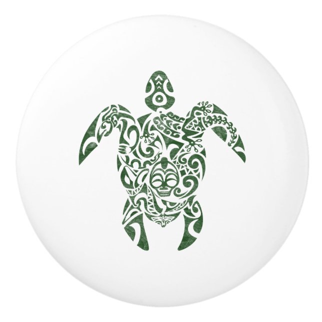 Letterpress Tribal Stil Turtle Knopp (Framsidan)