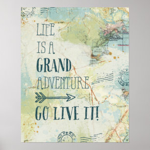 Letterpress USA Karta Poster