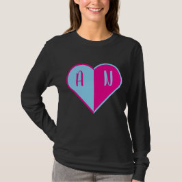 Letters in the heart t shirt