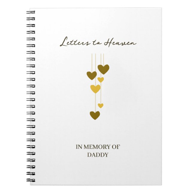 Letters to Heaven – In Memory of Daddy Personalize Anteckningsbok (Framsidan)