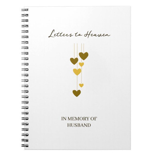 Letters to Heaven – In Memory Of Husband Custom Anteckningsbok (Framsidan)