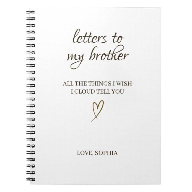 Letters to My Brother– Personalized Letter Anteckningsbok (Framsidan)
