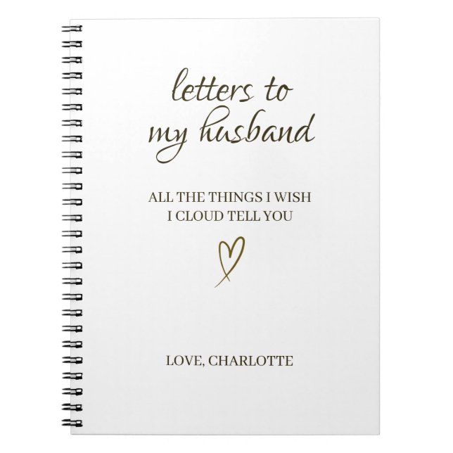 Letters to My Husband – Personalized Letter Anteckningsbok (Framsidan)