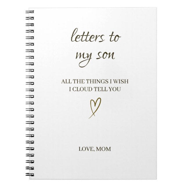 Letters to My Son – Personalized Letter Anteckningsbok (Framsidan)