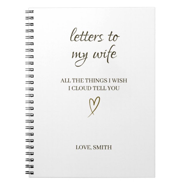 Letters to My Wife – Personalized Letter Anteckningsbok (Framsidan)