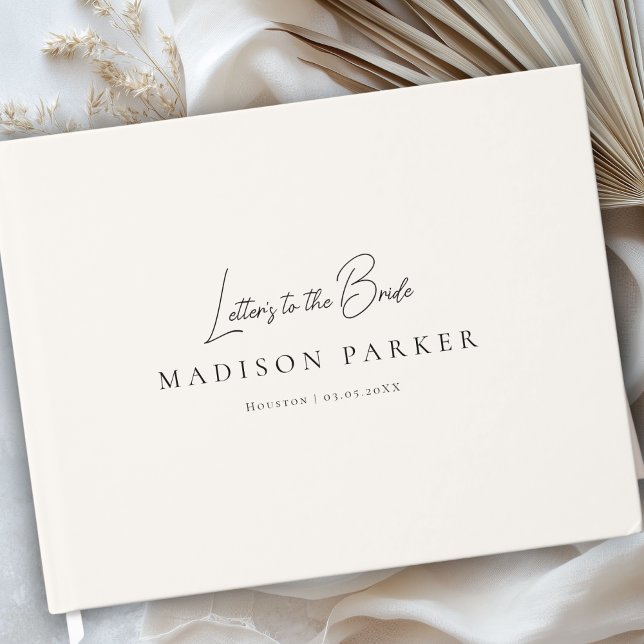 Letters to the Bride Beige Bridal Shower Gästböcker (Letters to the Bride Beige Bridal Shower Custom Guest Book)