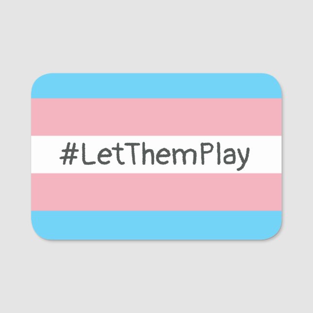#LetThemPlay Transgender Idrottares Trans-Flagga Namnbricka (Framsida)