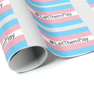 #LetThemPlay Transgender Idrottares Trans-Flagga Presentpapper