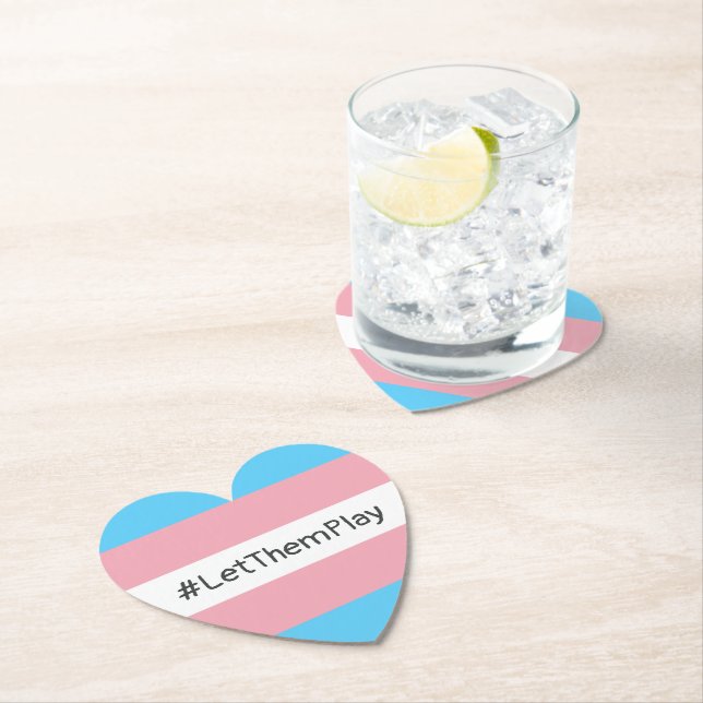 #LetThemPlay Transgender Idrottares Trans-Flagga Underlägg Papper (Insitu)