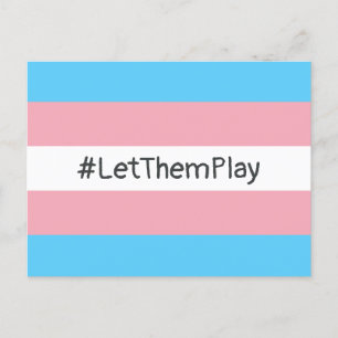 #LetThemPlay Transgender Idrottares Trans-Flagga Vykort
