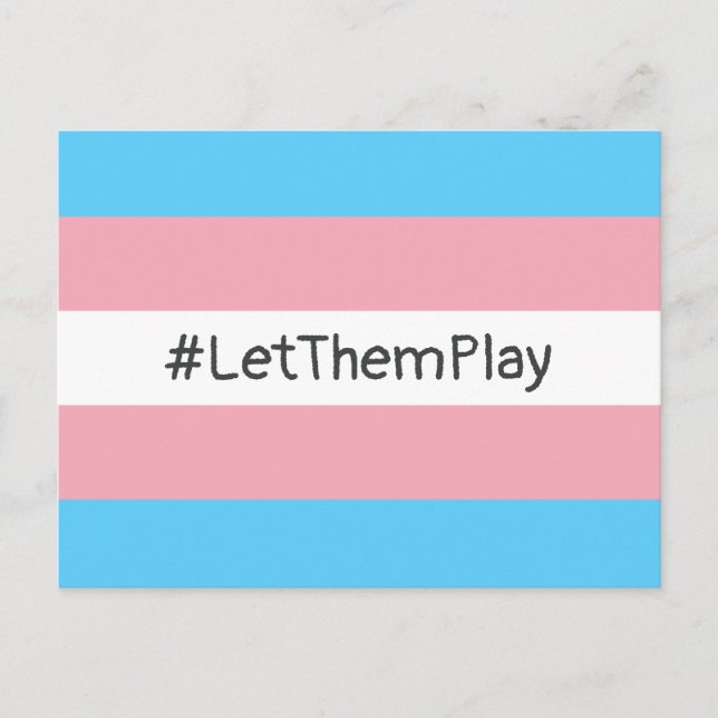 #LetThemPlay Transgender Idrottares Trans-Flagga Vykort (Framsida)