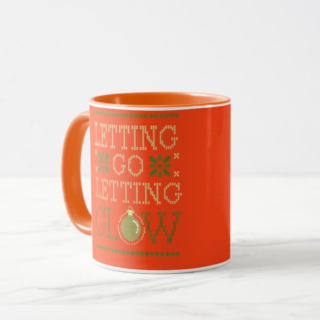 "Letting Go, Letting Glow" Personalized Holiday Mugg (Framsida vänster)