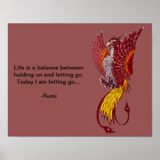 "Letting Go" Poster Phoenix Bird Art
