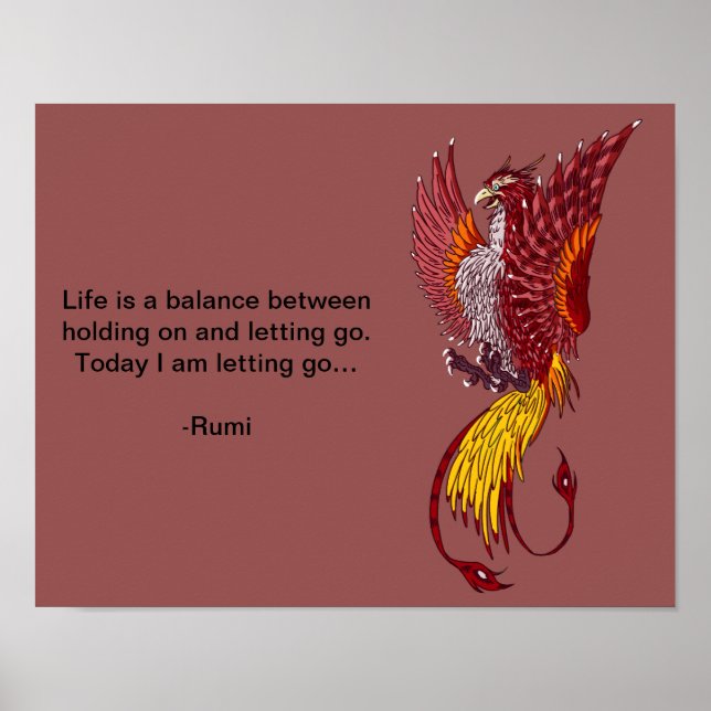 "Letting Go" Poster Phoenix Bird Art (Framsidan)