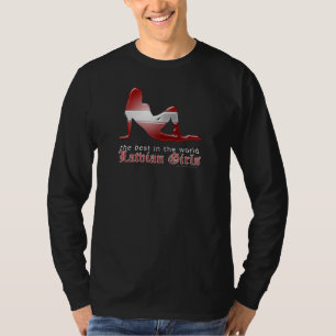 Lettisk flickaSilhouetteflagga T-shirt