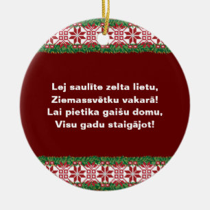 Lettisk julfolkgrupp Sång I Tautasdziesma Julgransprydnad Keramik