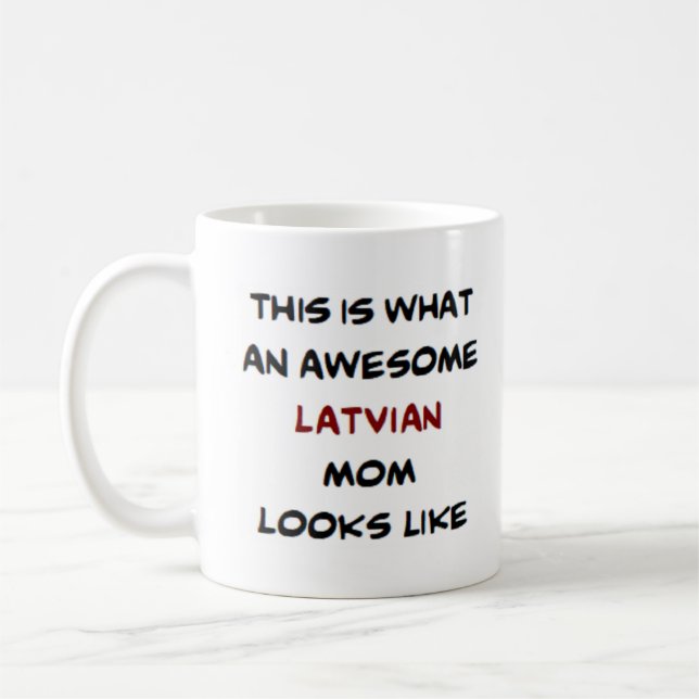 lettisk mamma, awesome kaffemugg (Vänster)