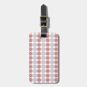 Lettisk röd och grått geometrisk Måne kor Bagagebricka