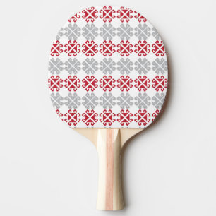 Lettisk röd och grått geometrisk Måne kor Pingisracket