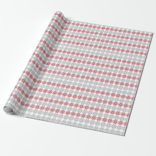 Lettisk röd och grått geometrisk Måne kor Presentpapper