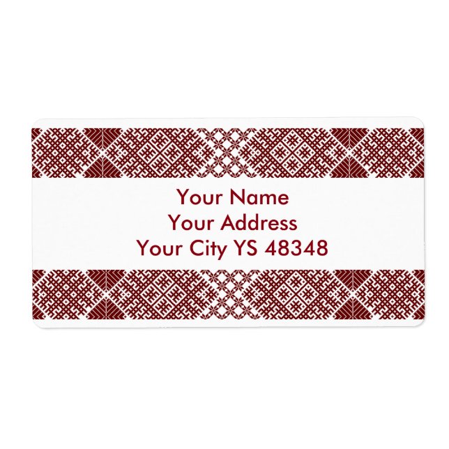 Lettisk traditionell lielvarde bälte motif-design fraktsedel (Framsidan)