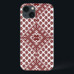 Lettisk traditionell röd design<br><div class="desc">Lettisk traditionell röd design med stjärnmotiv</div>