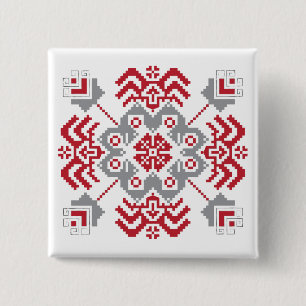 Lettiska auseklis folkart geometrisk medallion knapp