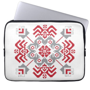 Lettiska auseklis folkart geometrisk medallion laptop fodral