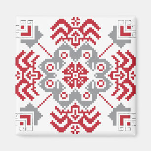 Lettiska auseklis folkart geometrisk medallion magnet