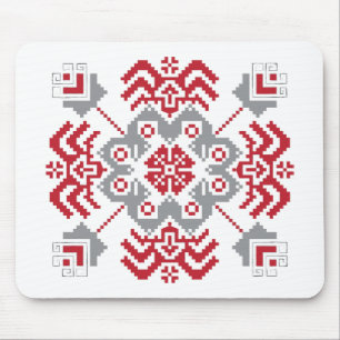 Lettiska auseklis folkart geometrisk medallion musmatta